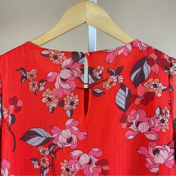 a new day Small Floral Asymmetrical Ruffle Flowy Spring Retro Midi Dress Formal - Picture 6 of 10